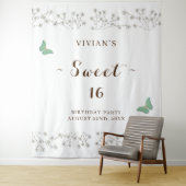 Classic Wildblume & Butterfly 16 . Geburtstag Part Wandteppich (Beispiel)