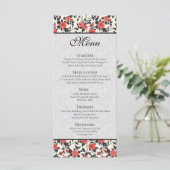 Classic Wildflower Rustic Rose Tropical Wedding Menükarte (Stehend Vorderseite)