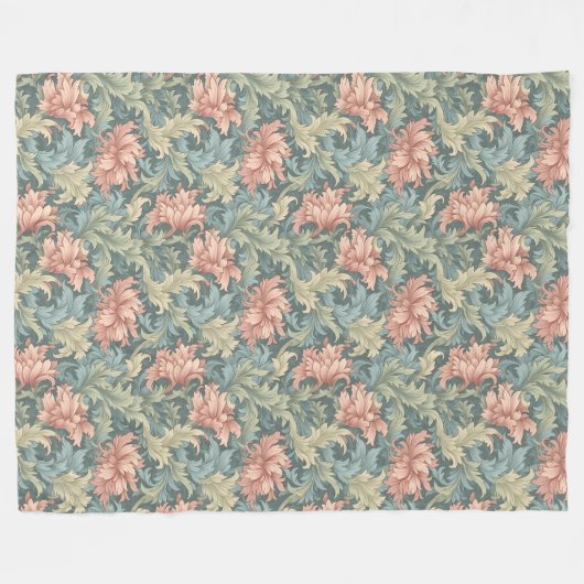 Classic William Morris Cosy Elegance mutierte Farb Fleecedecke (Vorderseite (Horizontal))