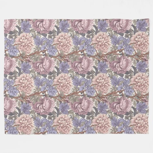 Classic William Morris Gemütlich Elegance Pastellf Fleecedecke (Vorderseite (Horizontal))