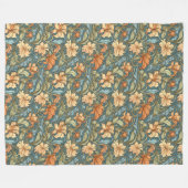 Classic William Morris Gemütlich Elegance Pastellf Fleecedecke (Vorderseite (Horizontal))