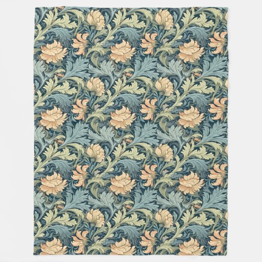 Classic William Morris Gemütlich Elegance Pastellf Fleecedecke (Vorderseite)