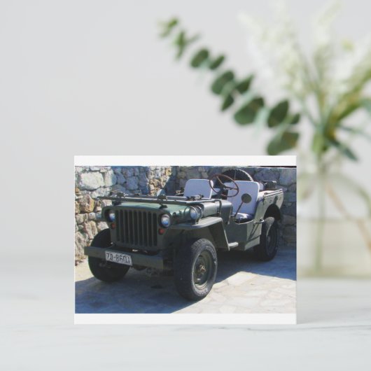 Classic Willy's Jeep. Postkarte (Stehend Vorderseite)