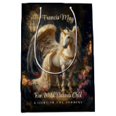 Classic Winged Pegasus Fantasy Forest Unicorn Mittlere Geschenktüte (Vorderseite)