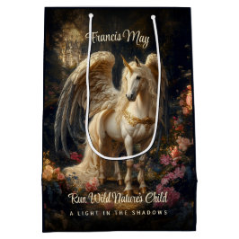Classic Winged Pegasus Fantasy Forest Unicorn Mittlere Geschenktüte