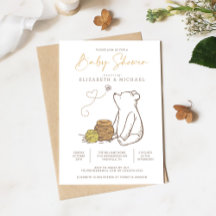 Classic Winnie the Pooh Baby Shower Einladung