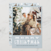 Classic Winter Animals Blue Family Weihnachten (Vorne/Hinten)