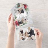 Classic Winter Botanical Two Foto All In One Einladung (Abreißen)