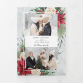 Classic Winter Botanical Two Foto Dreifach Gefaltete Karte (Cover)