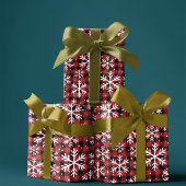 Classic Winter Buffalo Plaid Snowflake Geschenkpapier