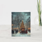 Classic Winter in London Weihnachten Klassik Karte (Vorderseite)