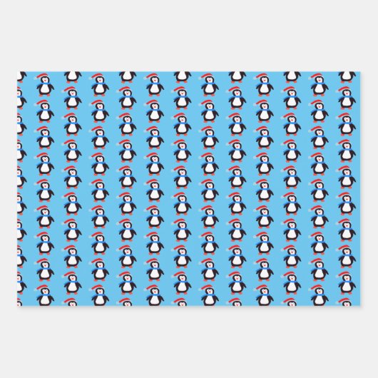 Classic Winter Penguins Geschenkpapier Set (Vorderseite 3)