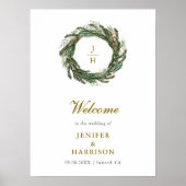 Classic Winter Pine Greenerity Wedding Poster (Vorne)