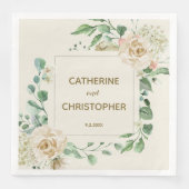 Classic Winter Rose Floral Wedding Serviette (Vorderseite)