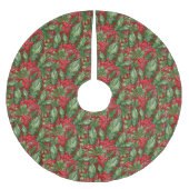 Classic Winter Snow Holly Weihnachten Polyester Weihnachtsbaumdecke (Vorderseite)