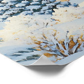 Classic Winter Village mit Snowy Church and Trees Poster (Ecke)