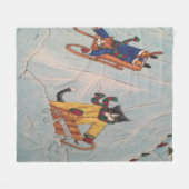 Classic Winter Weihnachtsgeschenk Katzen Fleecedecke (Vorderseite (Horizontal))
