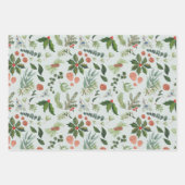 Classic Winter Woodland Watercolor Forest Holiday Geschenkpapier Set (Vorderseite 3)