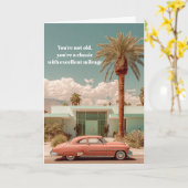 Classic with Excellent Mileage Funny Birthday Card Karte (Gelbe Blume)