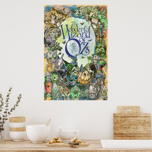 CLASSIC WIZARD OF OZ POSTER - alle Buchzeichen! (Küche)
