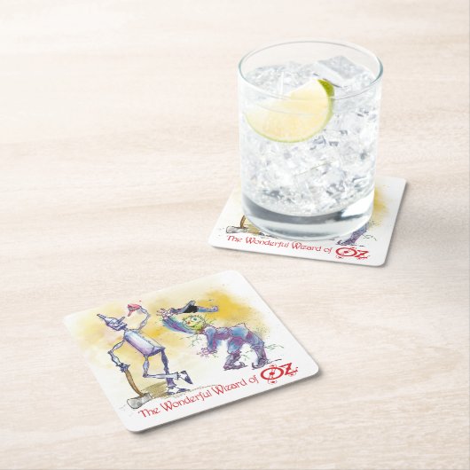 Classic Wizard von Oz Scarecrow & Tin Man Unterset Rechteckiger Pappuntersetzer (Vor Ort)