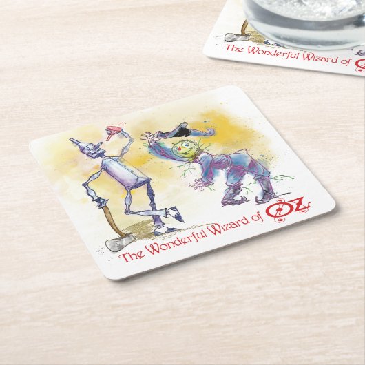 Classic Wizard von Oz Scarecrow & Tin Man Unterset Rechteckiger Pappuntersetzer (angewinkelt)
