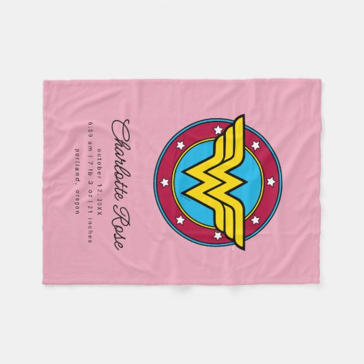 Classic Wonder Woman | Neue Geburtsstunde von Baby Fleecedecke (Vorderseite (Horizontal))