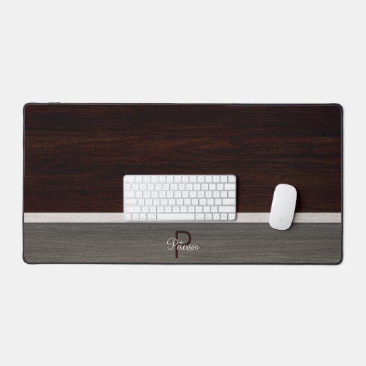 Classic Wood Hue Burnt Hickory Schreibtischunterlage (Tastatur & Maus)