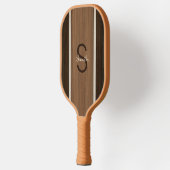 Classic Wood Hue Stripe Walnut Baywood Reverse Pickleball Schläger (Links)