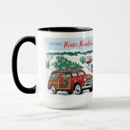 Classic Woodie Wagon Christmas Tasse
