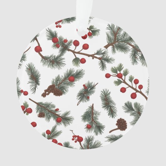 Classic Woodland Wreath Akronylic Ornament - Rusti (Vorderseite)