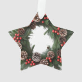 Classic Woodland Wreath Akryllische Sternschmuck Ornament (Rückseite)