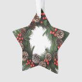 Classic Woodland Wreath Akryllische Sternschmuck Ornament (Vorderseite)