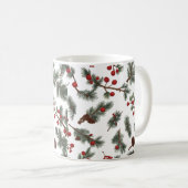 Classic Woodland Wreath Pattern Weihnachtsfeier Ta Kaffeetasse (VorderseiteRechts)