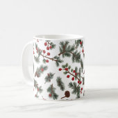 Classic Woodland Wreath Pattern Weihnachtsfeier Ta Kaffeetasse (Vorderseite Links)