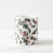 Classic Woodland Wreath Pattern Weihnachtsfeier Ta Kaffeetasse (Mittel)