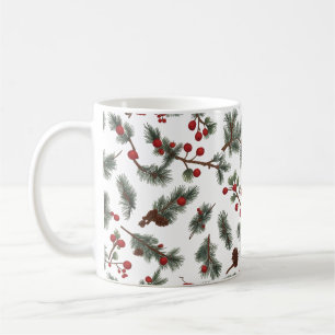 Classic Woodland Wreath Pattern Weihnachtsfeier Ta Kaffeetasse