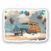 Classic Woody Wagon Aufkleber (Vorderseite)