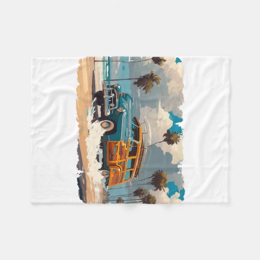 Classic Woody Wagon Fleecedecke (Vorderseite (Horizontal))