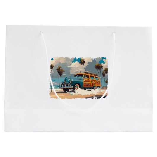 Classic Woody Wagon Große Geschenktüte (Rückseite)