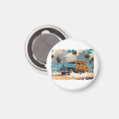 Classic Woody Wagon Magnet (Vorderseite/Rückseite)