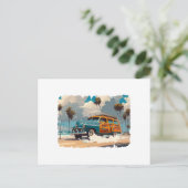 Classic Woody Wagon Postkarte (Stehend Vorderseite)