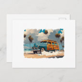 Classic Woody Wagon Postkarte (Vorne/Hinten)