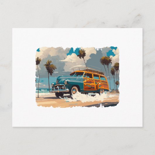Classic Woody Wagon Postkarte (Vorderseite)