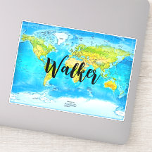 Classic World Map, Trip & Travel Name Tag