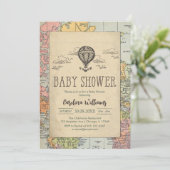 Classic World Travel Baby Shower Invitation Einladung (Stehend Vorderseite)