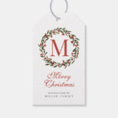 Classic Wreath Berry Weihnachtsmarken Geschenkanhänger (Vorderseite)