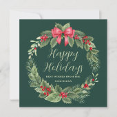 Classic Wreath Christmas Feiertagskarte (Vorderseite)