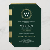 Classic Wreath EDITABLE FARBEN Abschluss Einladung (Vorne/Hinten)