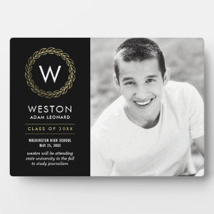 Classic Wreath EDITABLE FARBEN Abschluss Plaque Fotoplatte